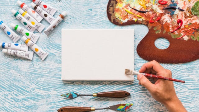 Canvas Painting Display (Theme: Defining Happiness)
